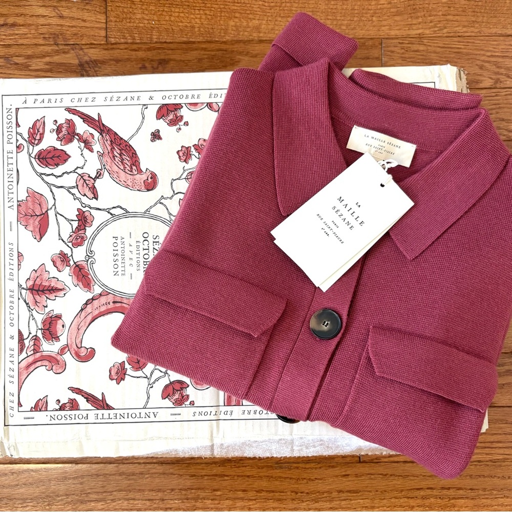 NWT Sézane Betty Cardigan Rosewood - Picture 2 of 10